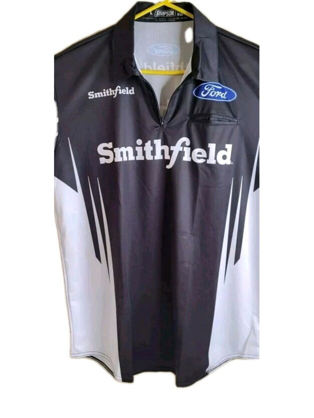 Stewart Haas Racing Team Issued Pit Crew Shirt Smithfield Size Large Black Aric